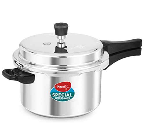 Pigeon by Stovekraft Aluminium Pressure Cooker 5 Litre Non Induction Base Outer Lid Cooker (Silver, 12737)