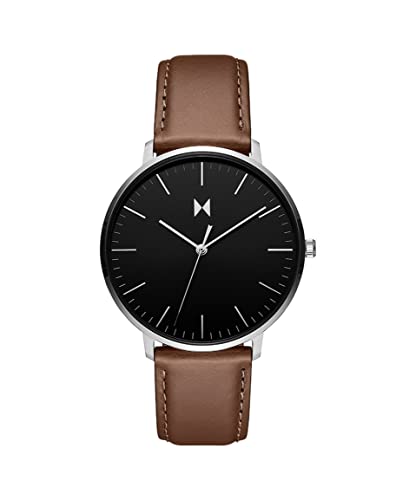 MVMT Leather Legacy Slim Analog Black Dial Men Watch-28000210-D, Brown Band