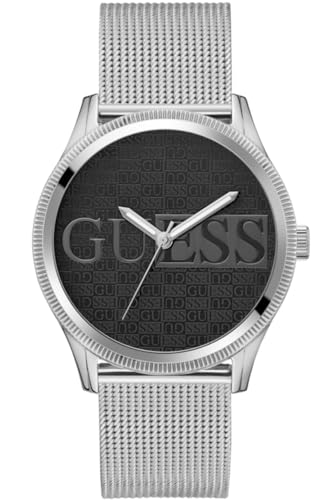 Guess Men's Stainless Steel Watch, Metallic Silver, Classic