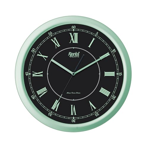 Ajanta Quartz Designer Wall Clock for Home & Office | Home Decor Series | Black Dial with Elegant Pink I Roman Numerals | Round, Silent Movement, Stylish Metallic Finish Frame I 1177 Pink