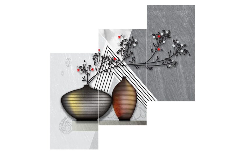 SAF ‘Flowers’ UV Textured Painting (Synthetic, 33 cm x 48 cm x 3 cm, Multicolor)