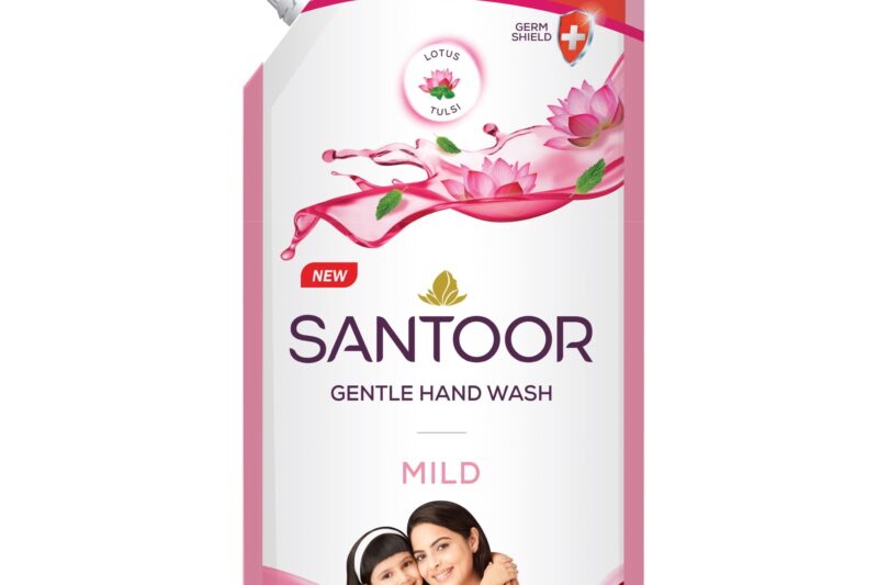 Santoor Mild Gentle Hand Wash 650ml with Goodness of Lotus & Tulsi| Rich Lathering Formula with Anti-Bacterial Properties| Soft on Hands| Soothes & Hydrates Skin