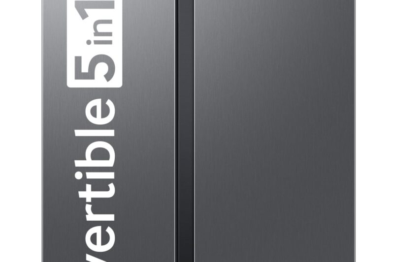 Samsung 653 L, 2 Star, Frost Free, Double Door, Convertible 5-in-1 Digital Inverter, Side By Side Refrigerator (RS76CG80X0S9HL, Silver, Refined Inox)
