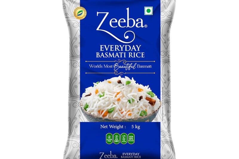 Zeeba Everyday Basmati Rice 5 Kg, Perfect for Everyday Cooking (Cooked length upto 14mm*)