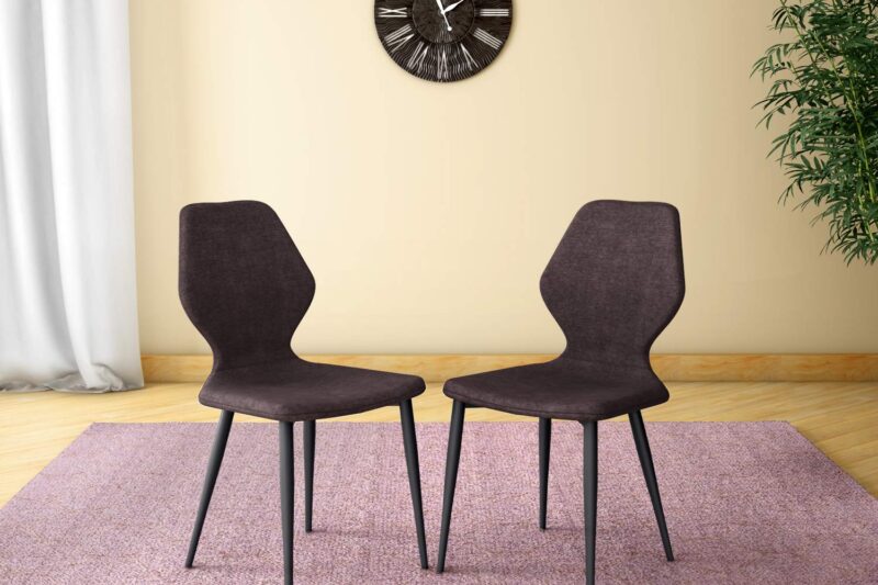 GODREJ INTERIO Dining Chairs Mulberry Fabric Dining Chair (Set of 2), 1-Year Warranty, Maroon
