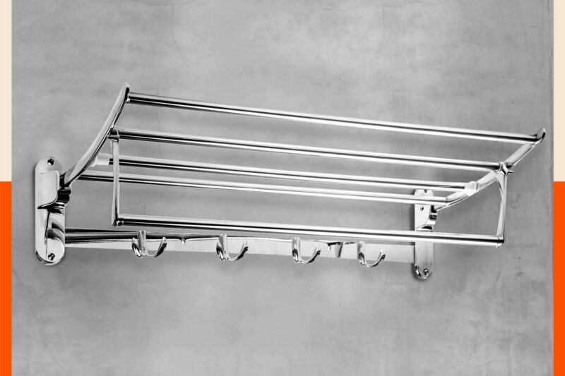 Aquila by Bathla – Dorado Stainless Steel Towel Rack/Holder/Stand for Home | Wall Mountable & Foldable | Corrosion Resistant Chrome Finish (Large – 24 inches)