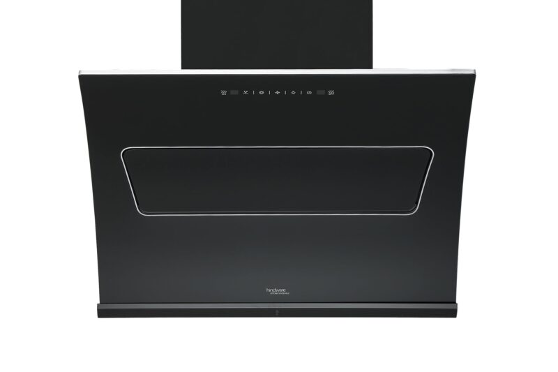 Hindware Smart Appliances | Essence 75 cm Chimney | 1350 CMH | Inclined Glass | Thermal Auto Clean | Filterless | Touch control, Motion sensor | 10 Yrs Warranty on Motor & 2 Yrs on Product (Black)