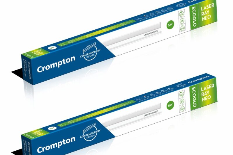 Crompton Laser Ray Neo 1 Feet 5W LED Batten| Energy Efficient Batten for Home | Cool Daylight | Pack of 2
