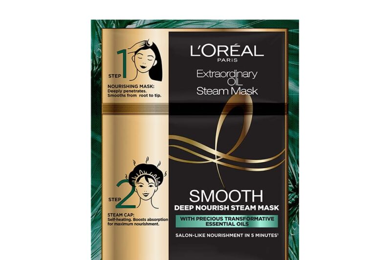 L’Oréal Paris Professional Nourishing Treatment, For Smooth & Straight Frizz-Free hair, Paraben Free, With Precious Essential Oils, Extraordinary Oil Smooth Steam Mask, 20ml + 40g