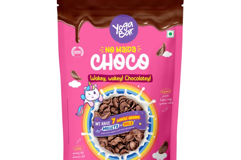 Yogabar Multigrain Chocos Cereal for Breakfast, Zero Maida, Delicious Chocolate Chocos for Kids & Adults, Protein Food, 0 Added Preservatives, Contains Jowar, Bajra, Ragi, Quinoa & Oats, 345g