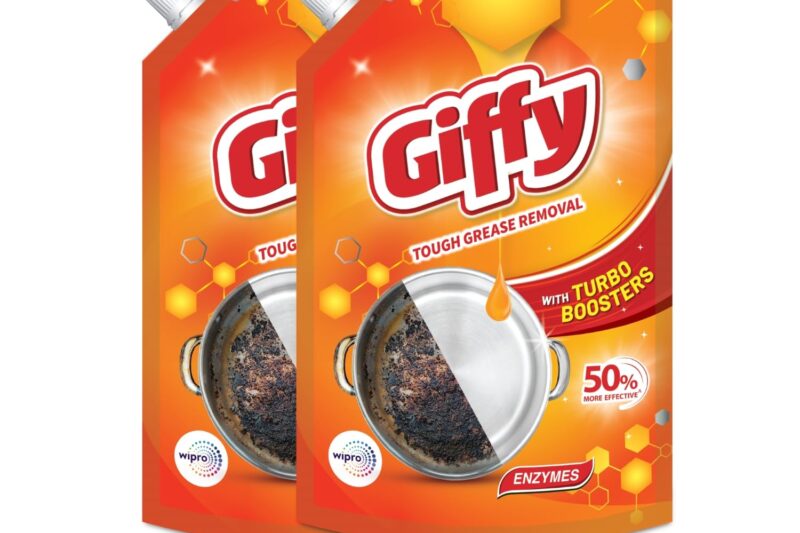Giffy Liquid Dishwash Gel 900ml (Pack of 2) | Enzymes | 50% More Effective | Tough Grease Removal Expert | Turbo Boosters | Mild fragrance | Removes Tough Malodour | Hand-Safe