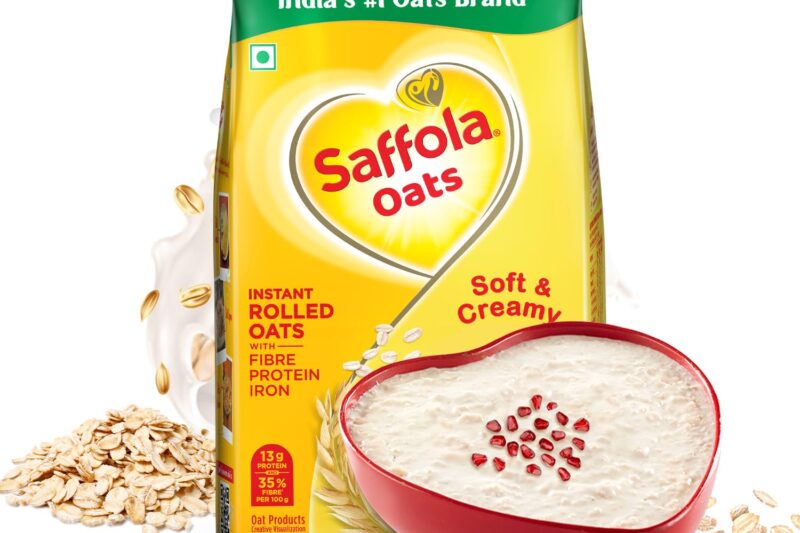 Saffola Oats | 1kg | Instant Rolled |Soft & Creamy |Power of Protein, Iron & Fibre | Nutritious grain[weight may vary]