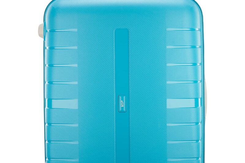 VIP Voyager Pro Ultra Strong Polypropylene Hard Sided Check-in Luggage Spinner Dual Wheels with Ergonomic Grip Handle (Large, 79cm, Blue)