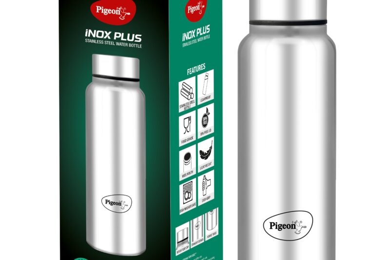 Pigeon by Stovekraft Inox Hydra Plus Stainless Steel Drinking Water Bottle 700 ml – Silver (1 year Warranty)