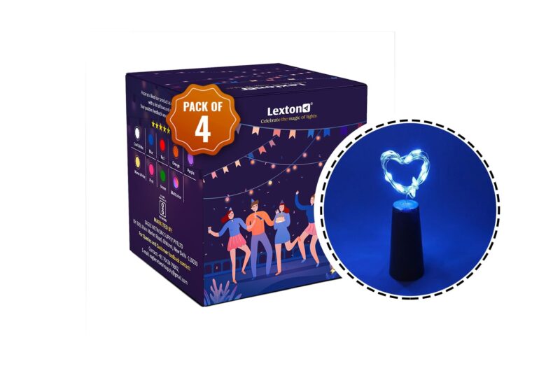 Buy Lexton Cork Light | Bottle Light | Blue Copper String Light | Cork String Light | 4 Pieces | for Valentine’s Day, Room décor, Birthdays, Party,Diwali Online at Low Prices in India – Amazon.in
