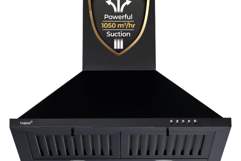 V-Guard P10 60 cm Chimney for Kitchen | 1200 m³/h High Suction Power | Filterless | One-Press Heat Auto-Clean | Energy-Efficient LED Lights | Low Noise | Easy-to-Clean Panel | Free Cleaning Contract