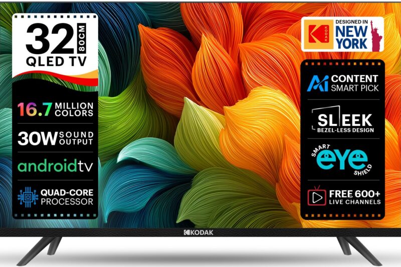 Kodak 80 cm (32 inches) 9XPRO Series HD Ready Certified Android LED TV 329X5051 (Black)