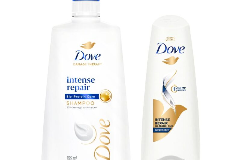 Dove Intense Repair Shampoo 650ml & Dove Intense Repair Conditioner 175ml, Combo | Enriched With Keratin Actives to Smoothen Dry and Frizzy Hair – Deep Conditions Damaged Hair for Men & Women