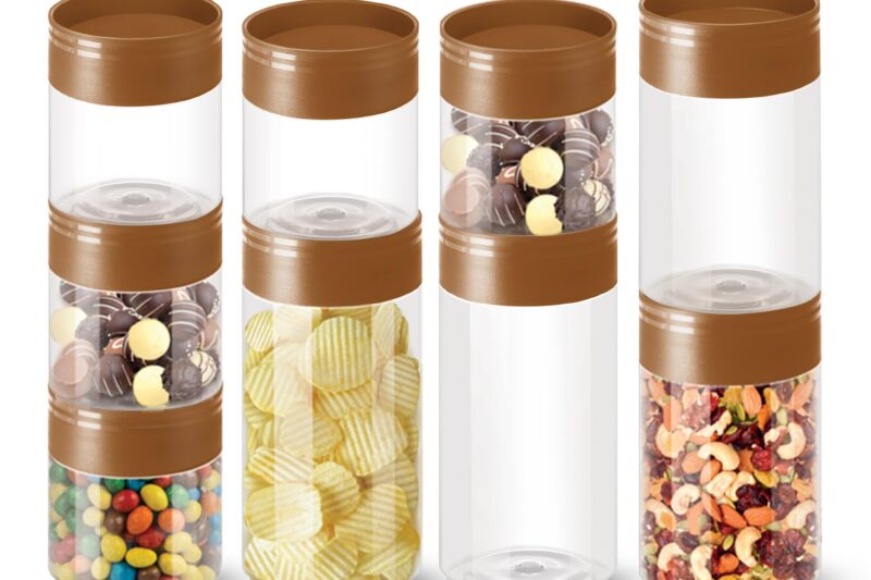 Buy MILTON Stack IT Airtight Plastic Storage Jar & Container Set Stackable BPA Free, Clear Containers for Kitchen Storage, Multipurpose Organizer Jars, Set of 9 (5 x 360ml; 2 x 680ml; 2 x 890ml) Brown Online at Low Prices in India – Amazon.in