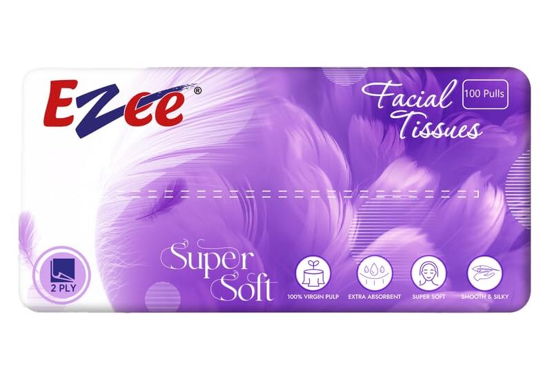Ezee 2 Ply Facial Tissue Soft Pack 100 Pulls | Car Box Tissues – Ultrasoft, Silky & Absorbent | Virgin Pulp, Pack of 1