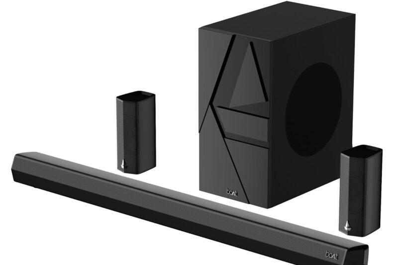 Boat Aavante Bar 3600/3500, 500W Signature Sound,5.1CH, Wall Mountable Design, Bass & Treble with Master Remote Control, Bluetooth Sound Bar, Home Theatre Soundbar Speaker (Premium Black) Price