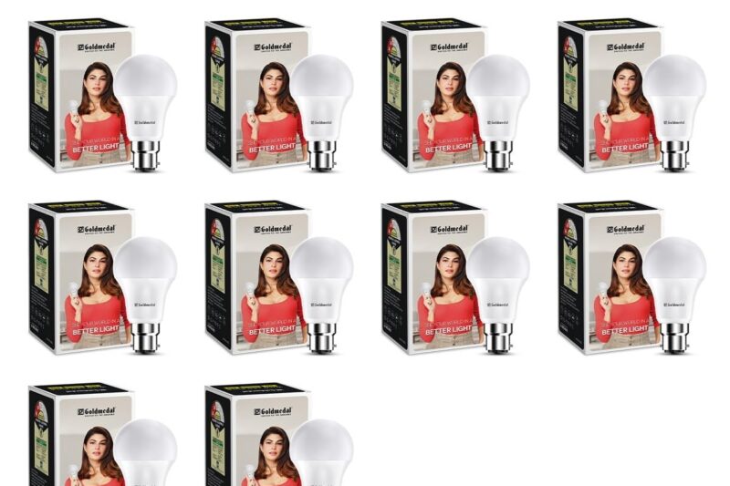 Goldmedal WOW 9W B22 Base LED Bulb For Home & Office | 230 Degree Light Coverage | 4kV Surge Protection | High Voltage Protection | Energy Efficient | Warm White (3000K) | Pack of 10