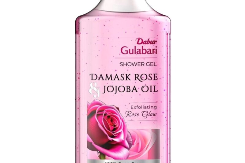 Dabur Gulabari Shower Gel – 250 ml | 99% Pure Glycerine | Gentle Bodywash | Cellulite beads for Exfoliation | 0% Parabens & Soap | No Silicones | With Exotic Damask Rose & Organic Jojoba Oil