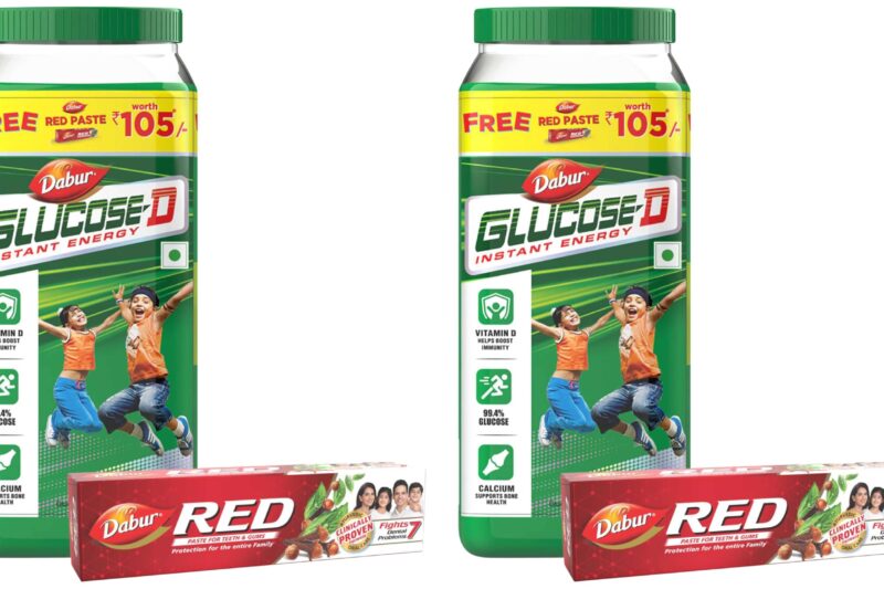 Dabur Glucose D Instant Energy Glucose Juicy & Tasty – 1 kg with Dabur Red Paste 200g free | Glucose Replenishes Energy | Instant Energy Recharge with 99.4% Glucose | Vitamin D helps Boosts Immunity | Calcium Supports Bone Health