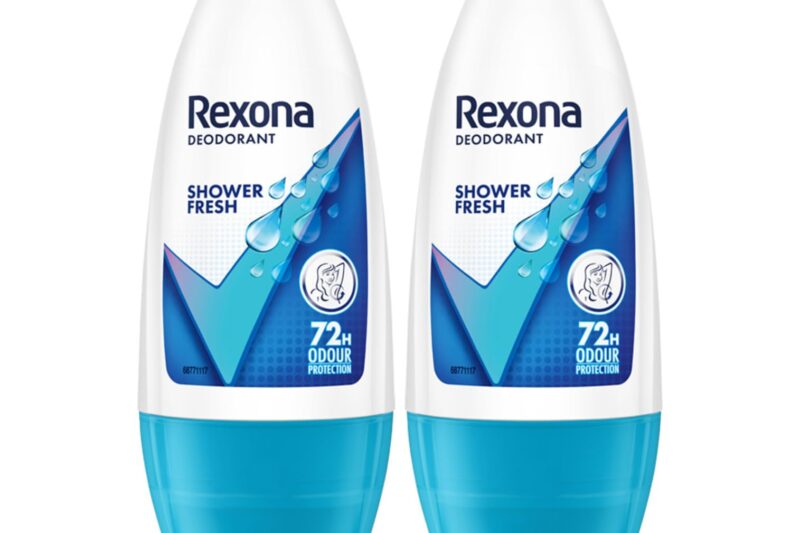 Rexona for Female Shower Fresh Underarm Roll On Deodorant + Antiperspirant With Glycerine, Removes Odour, Even Skin Tone,Keeps Skin Fresh & Clean, Alcohol Free, 50 Ml (Pack Of 2)