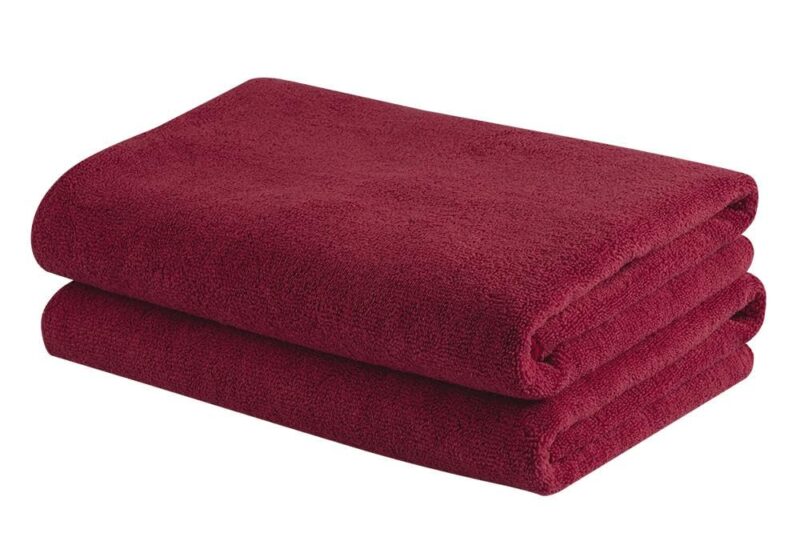 Wakefit Microfiber Towel | 350 GSM | Bath Towel, Microfiber Towels for Bath, Towel for Women, Towels for Bath Men, Gym Towel for Men Workout, Hand Towels 60×120 cm (Raspberry, Set of 2)