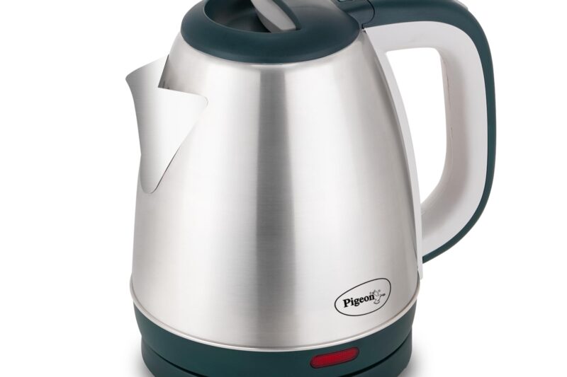 Pigeon by Stovekraft Hot Plus Electric Kettle (16245) with Stainless Steel Body, 1.5 litre, used for boiling Water, making tea and coffee, instant noodles, soup etc. (Green)