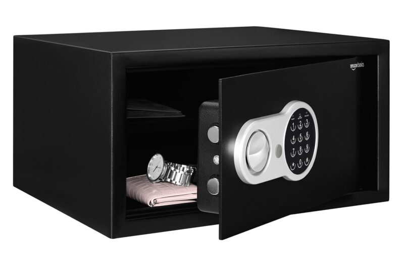 Amazon Basics Security Safe with Programmable Electronic Keypad | Net Volume 33L (Black)