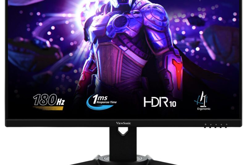 ViewSonic XG2709 60.96 Cm 27 Inch FHD IPS Gaming Monitor with 180Hz, 1Ms, Height Adjustment, AMD Free Sync, Srgb104%, HDR10, Bezelless, Eye Care, Wall Mount, Game Mode, HDMI, DP, VGA.