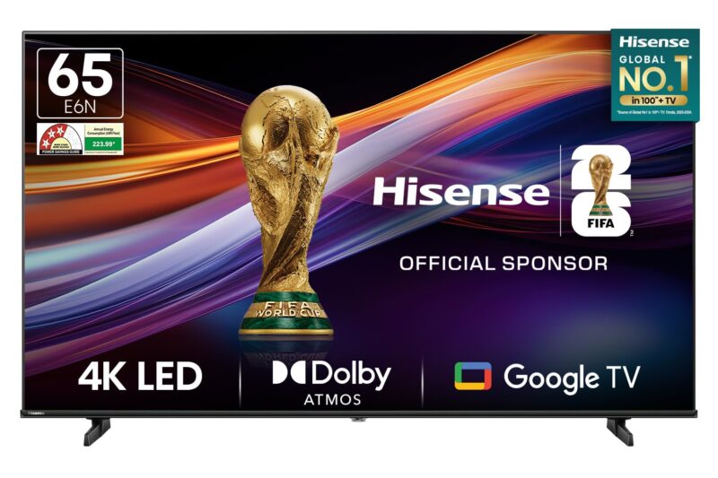 Hisense 164 cm (65 inches) E6N Series 4K Ultra HD Smart LED Google TV 65E6N (Black)