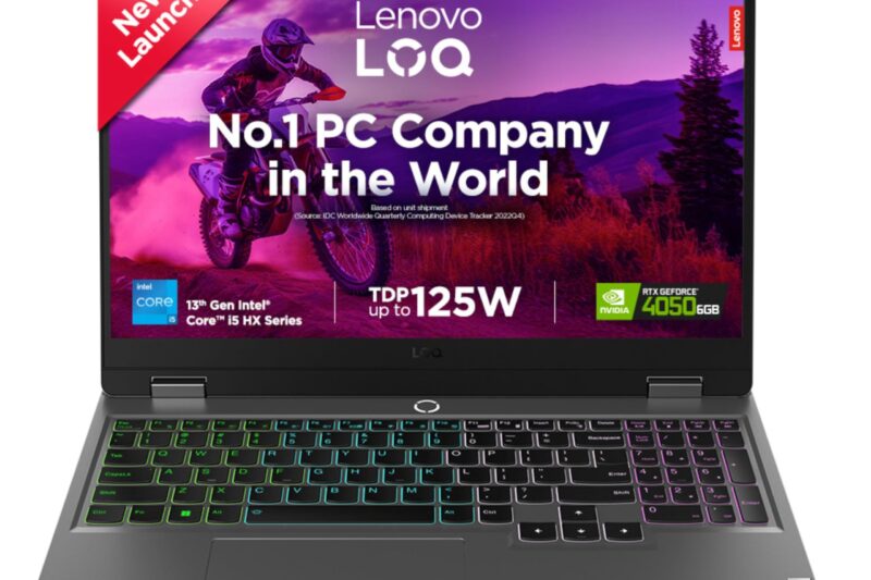 Lenovo LOQ 2024, Intel Core i5-13450HX, 13th Gen, NVIDIA RTX 4050-6GB, 16GB RAM, 512GB SSD, FHD 144Hz, 15.6″/39.6cm, Windows 11, Office Home 2024, Grey, 2.4Kg, 83DV018JIN, 1Yr ADP Free Gaming Laptop
