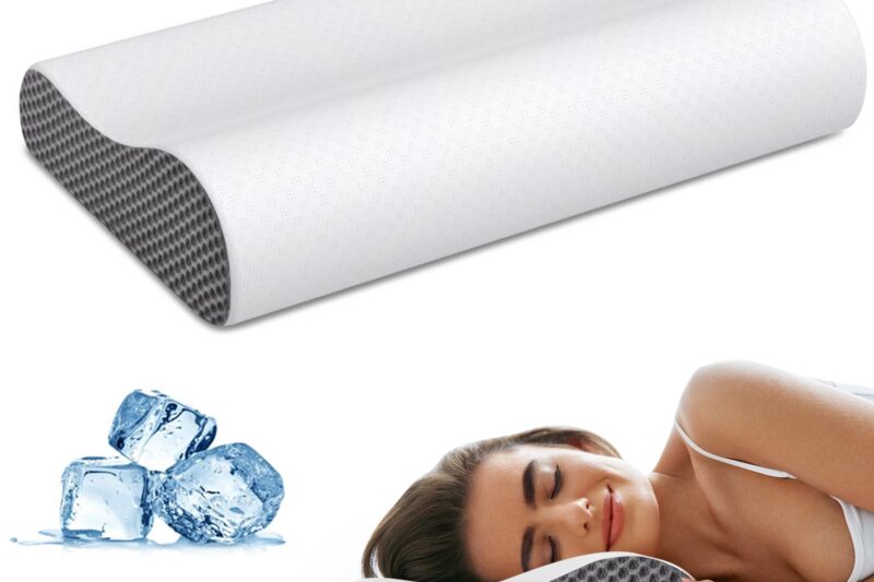 Cervical Neck Pillow for Pain Relief, Contour Memory Foam Pillows Ergonomic Pillow for Sleeping Bed Pillow Neck Support with Cooling Pillowcase Orthopedic Pillow for Side Back Sleepers