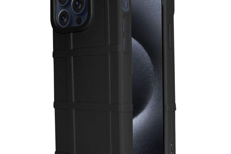 Amazon Brand – Solimo Shockproof Back Case Cover for Apple iPhone 15 Pro | 360 Degree Protection | Slim Protective Case | Anti-Scratch Tough TPU Case for Apple iPhone 15 Pro (Black)