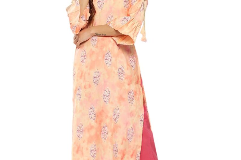 Libas Women’s Printed Silk Straight Kurta