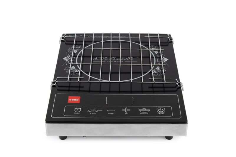 CELLO Blazing Venus Induction Cooktop Stove 2200W Black | Crystal Glass Top Plate, Sensor Touch Controls, Customized Reset Menu, 11 Stage Power Settings | For Frying Boiling Grilling | 1 Year Warranty