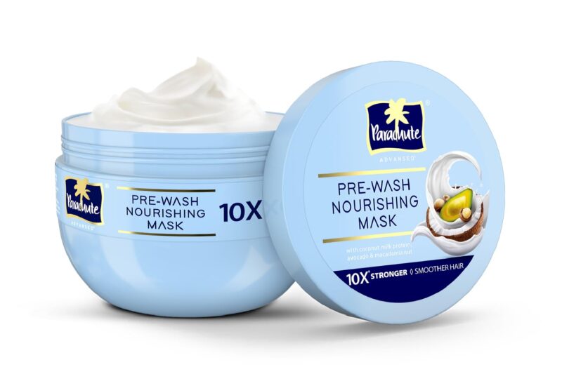 Parachute Advansed Pre-Wash Nourishing Hair Mask For Scalp&Hair|Total Hair Health 10X Stronger Hair&Smoother Hair With Coconut Milk Protein,Avocado&Macadamia Nut|All Hair Types,250Ml,1 Count,Blue