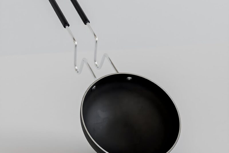 Add2Cart Pre-Seasoned Tadka Pan, Compatible with Gas | Toxin-Free, Chemical Coating-Free, 100% Pure (Black Stainless Steel, 400ML)