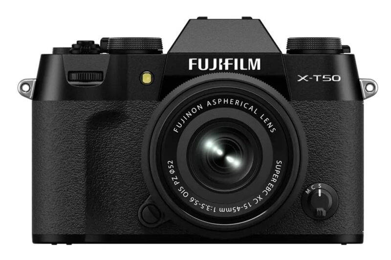 Fujifilm X-T50 40 MP APS-C X-Trans Sensor|Retro Style mirrorless Camera|4k/6.2k vlogging|High Speed Recording FHD 240fps|Advance AF with 15-45mm Optical Zoom Lens f/3.5-5.6 – Black