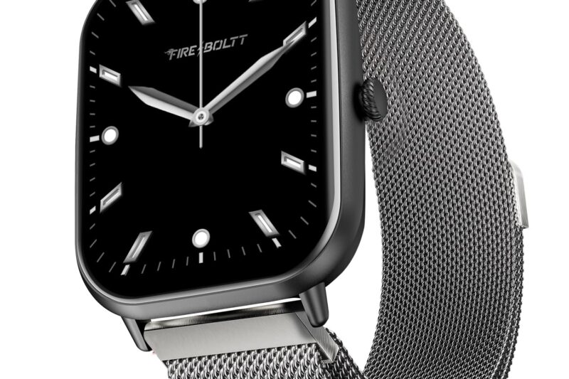 Fire-Boltt Ninja Call Pro Max Ultra Bluetooth Calling Smart Watch, 2.01″ HD Display, 120+ Sports Modes, Health Suite, AI Voice Assistance, SpO2 Smartwatch for Men & Women – Silver Link