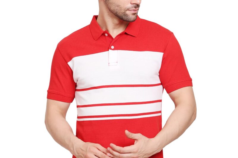 Scott International Men’s Rich Cotton Regular Fit Striper Polo T-Shirt |