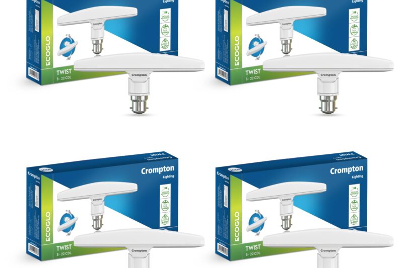 Crompton Twist – T Lamp, 10 w (Cool Day Light), Pack of 4