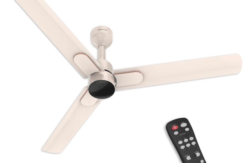 Buy Polycab Wizzy Neo DLX 1200mm 5-Star BLDC, Remote Ceiling Fan for Living Room | 55% Energy Saving, High Air Delivery, 7 Speed Setting, Free Installation | 3-yr Warranty【Beige Rosegold】 Online at Low Prices in India – Amazon.in