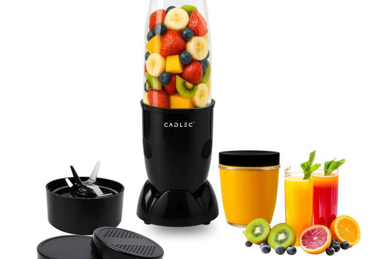 Cadlec NutriBlend Copper Juicer Mixer Grinder | 500W Smoothie Maker All-in-1 Juicer & Blender for Juicing, Grinding & Blending | Shockproof ABS Body | 2-Year Warranty (Black)