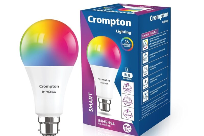 Buy Crompton Immensa 9W Bluetooth Enabled Smart Bulb B22 | 16 million Colours | White Tunable (Warm, Neutral & Cool White) & Dimmable | App-Control |Music Sync|Perfect light for all occasions|Pack of 1 Online at Low Prices in India – Amazon.in
