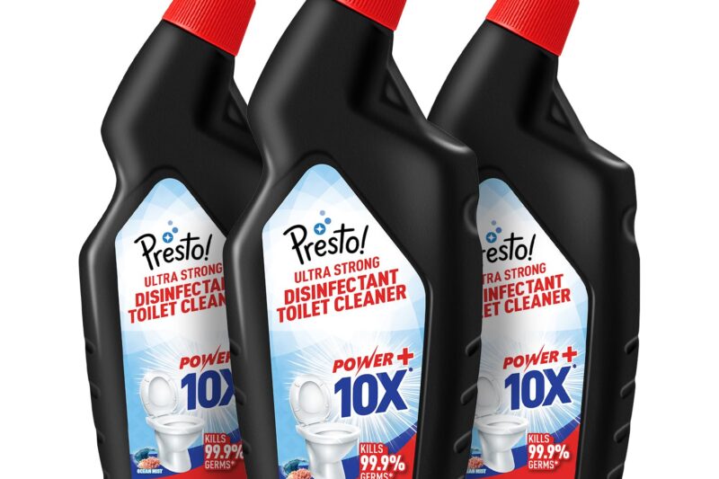 Amazon Brand – Presto! Ultra Strong Disinfectant Toilet Cleaner 3L | 1L X Pack of 3 | Ocean Mist