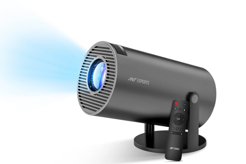 Ant Esports View 515 Smart LED Mini Projector for Room & Home | 4000 Lumens | 1080p Native 4K Support | Android | OTT Apps (JioHotStar,Netflix,Prime Video) | Dual Band WiFi + BT 5 | Angle Adjustment